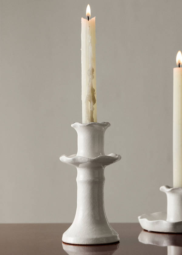 Ceramic candelabra — White