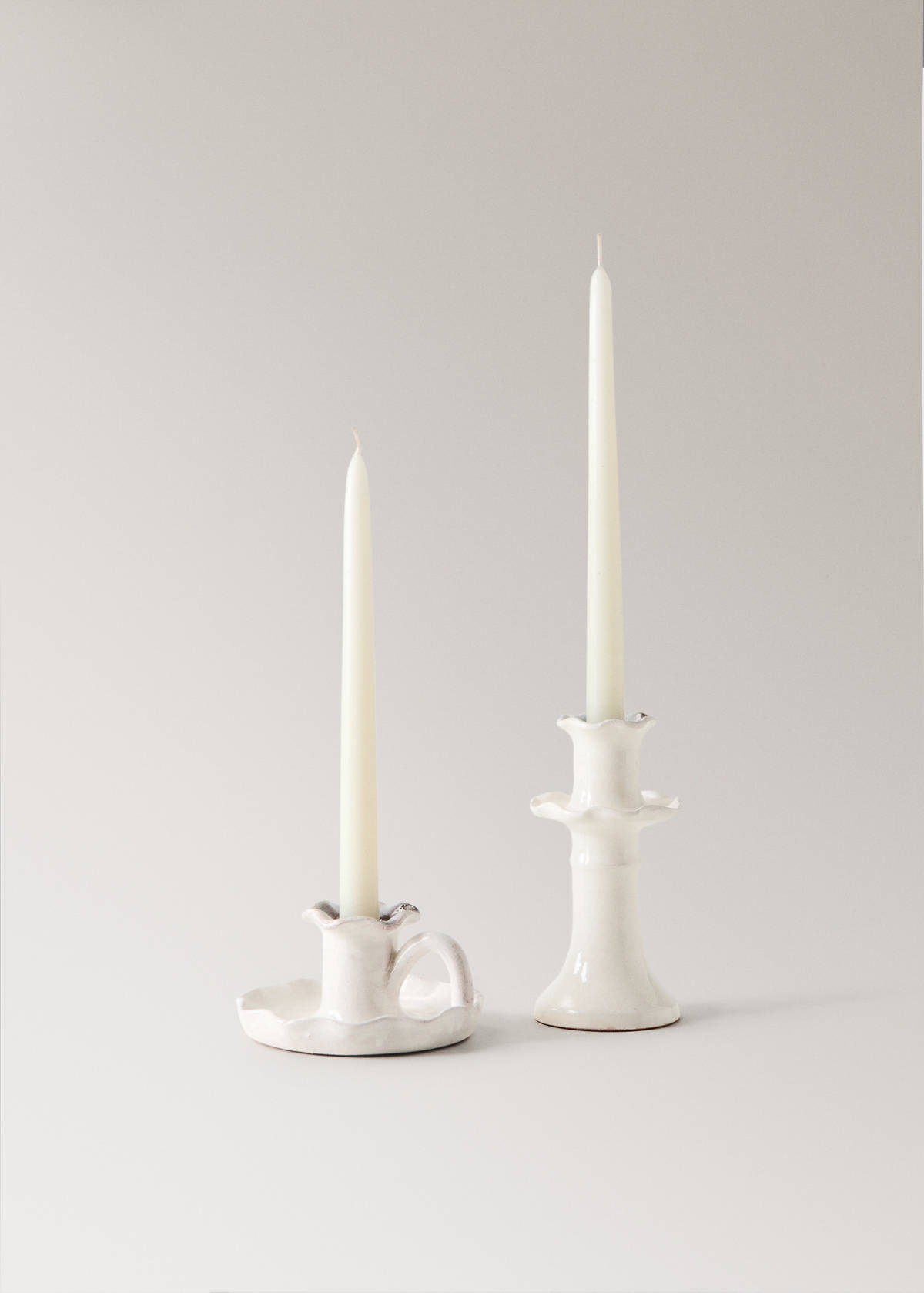 Ceramic candelabra — White