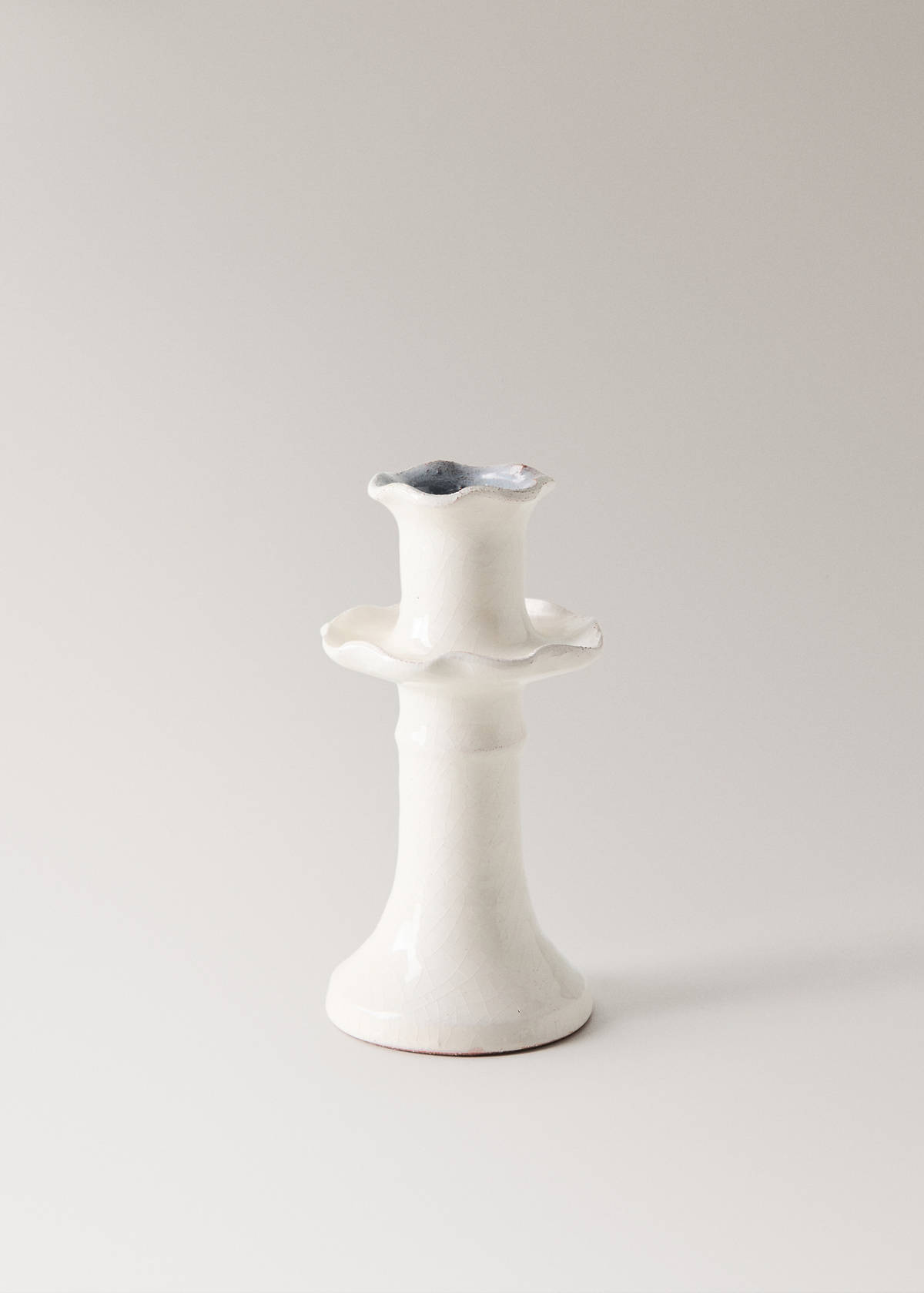 Ceramic candelabra — White