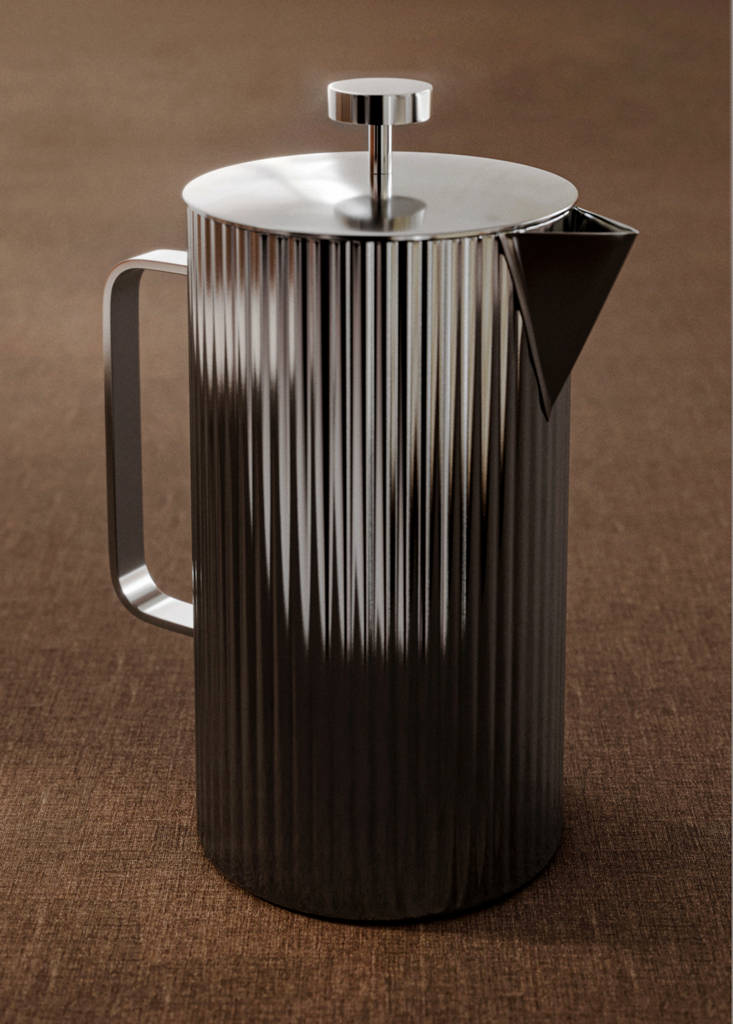 Stainless steel embossed pitcher — Silver
