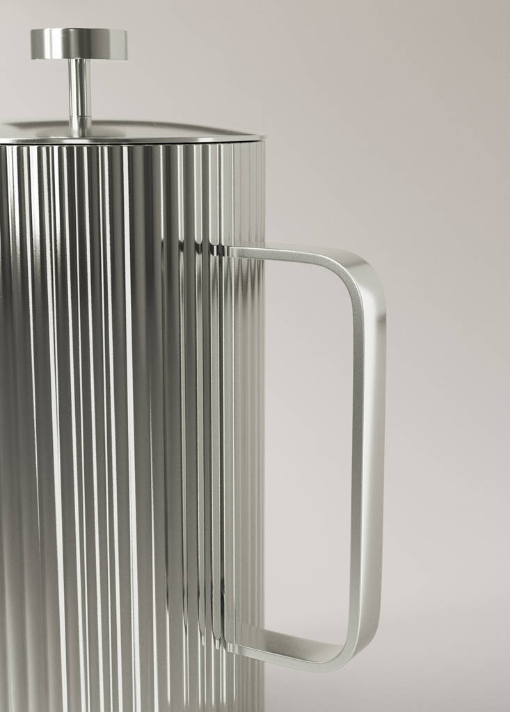 Stainless steel embossed pitcher — Silver