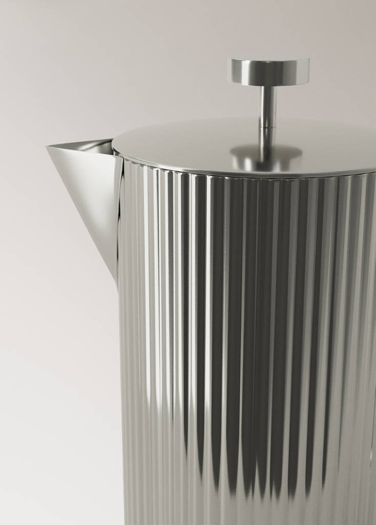Stainless steel embossed pitcher — Silver