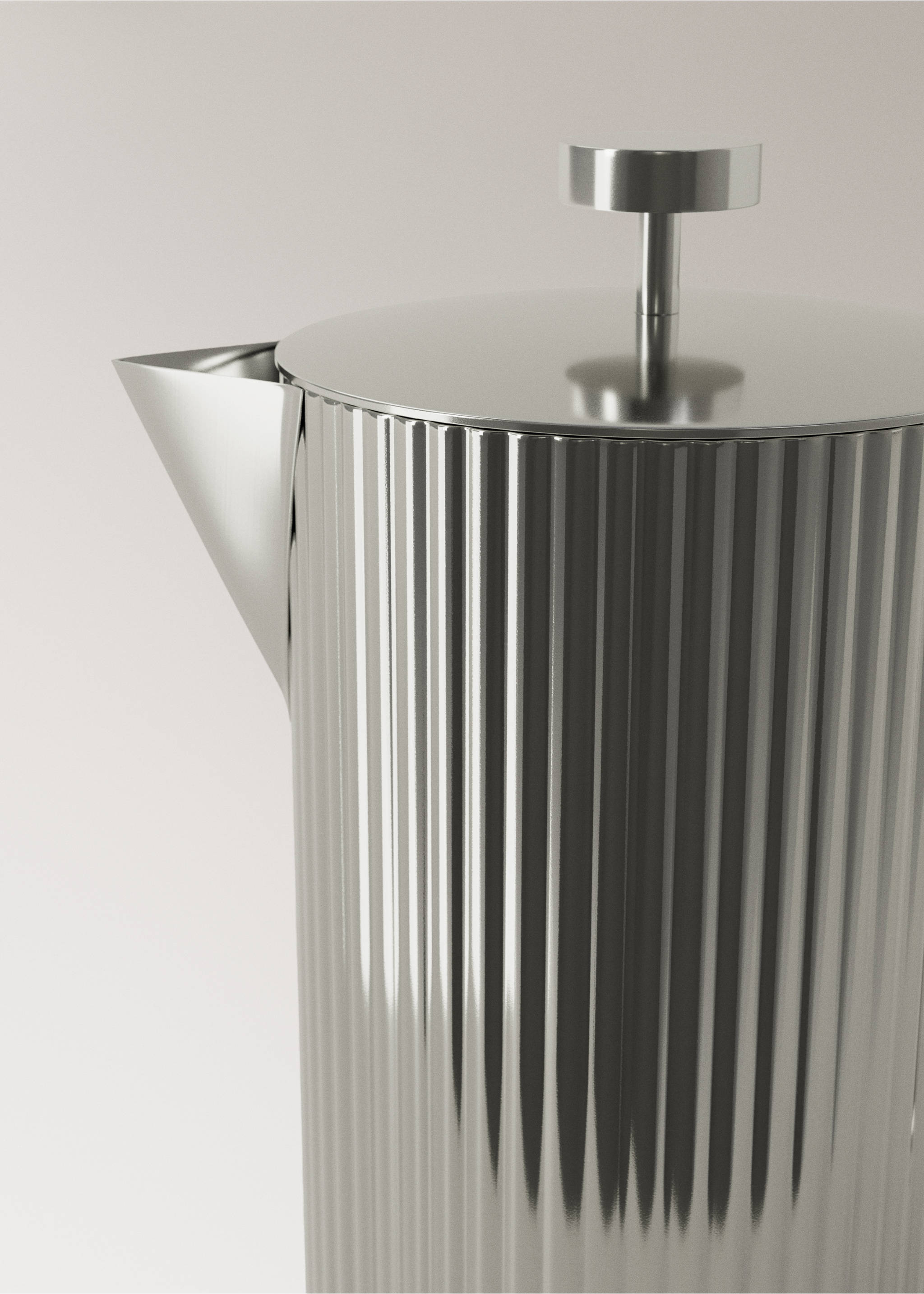 Embossed stainless steel pitcher - Details of the article 2, Silver. Ref: 37063296-00.