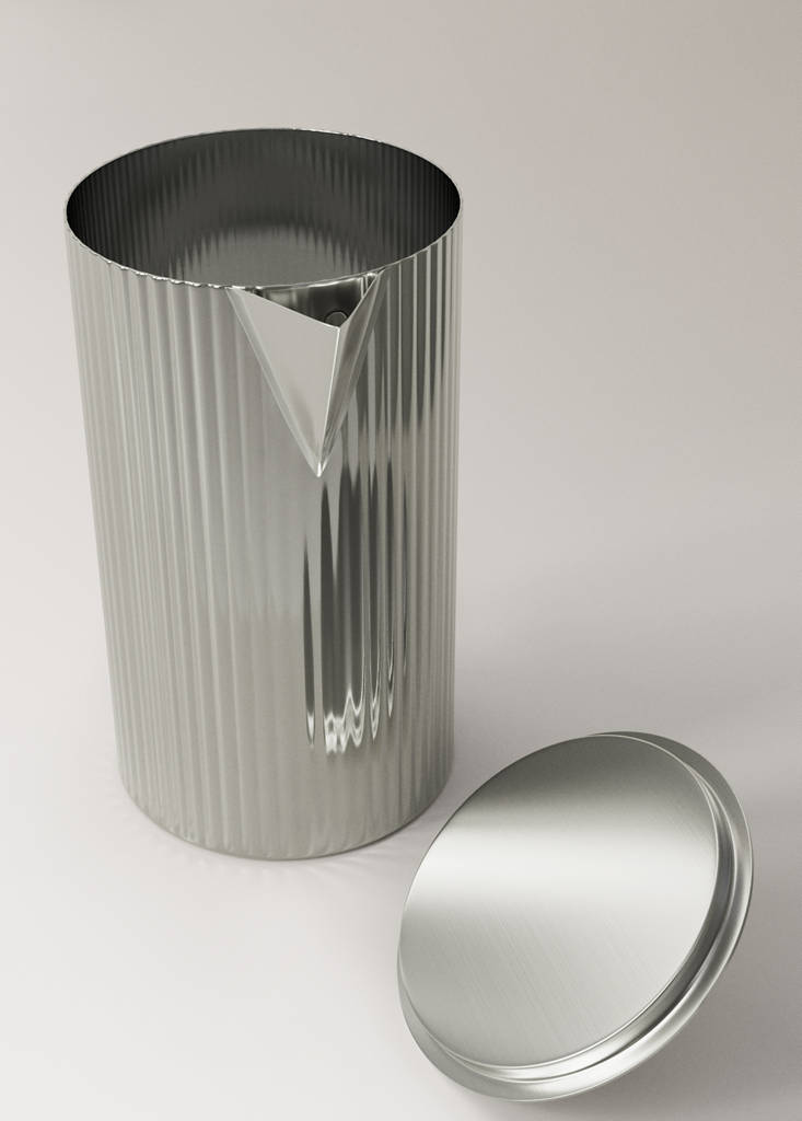 Stainless steel embossed pitcher — Silver