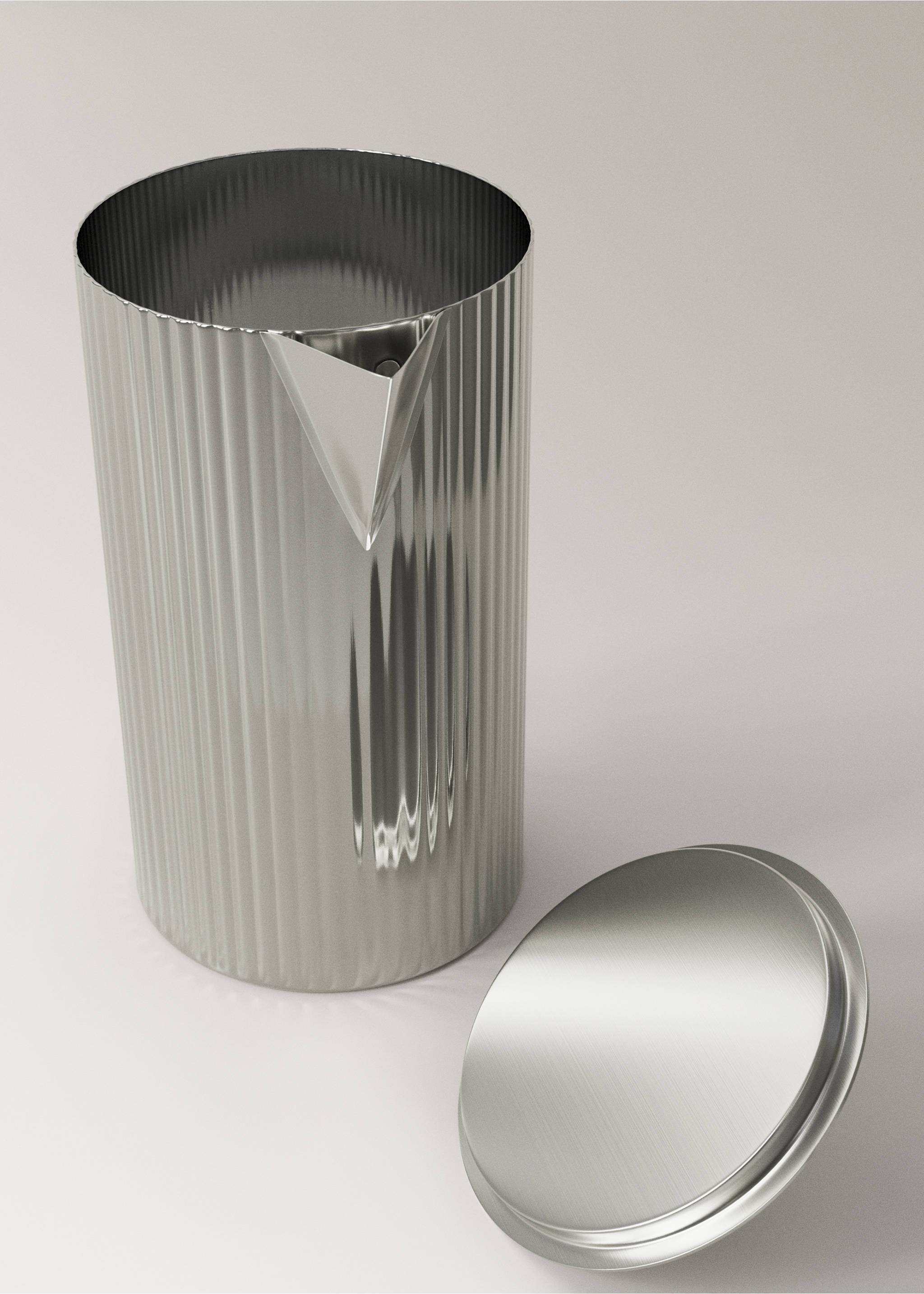 Embossed stainless steel pitcher - Details of the article 3, Silver. Ref: 37063296-00.