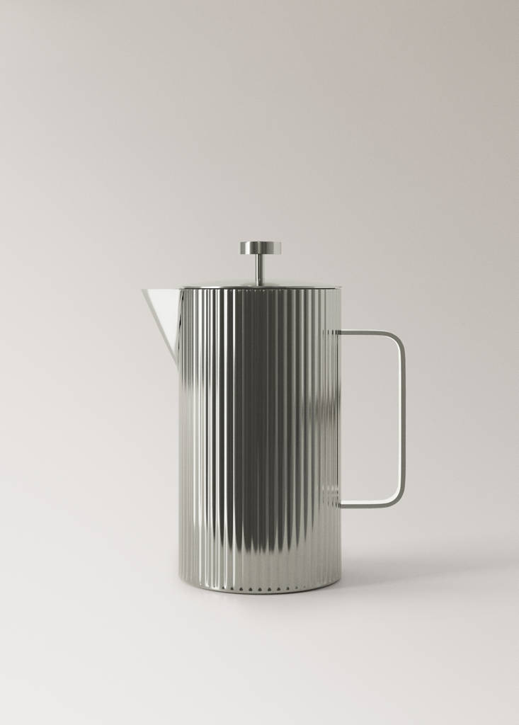 Stainless steel embossed pitcher — Silver