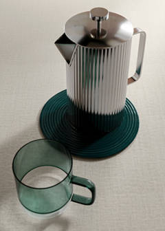 Stoneware trivet — Petrol Blue 1
