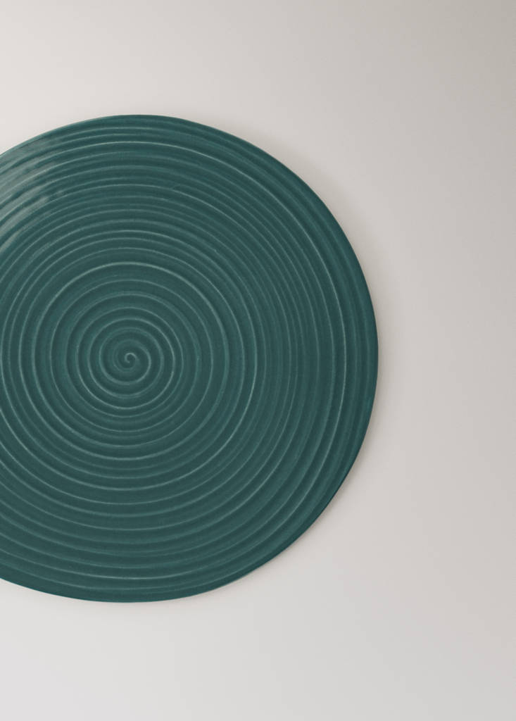 Stoneware trivet — Petrol Blue