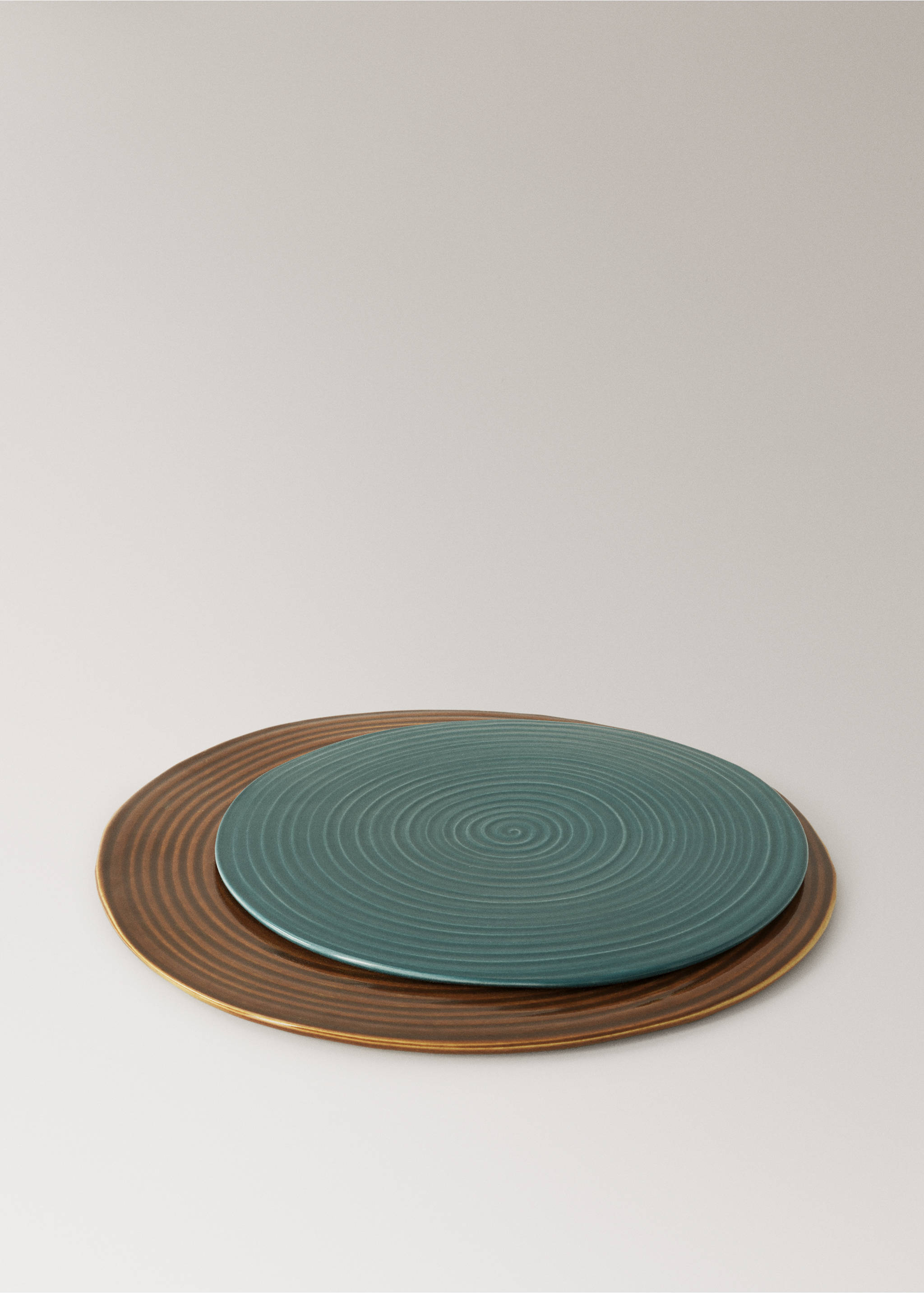Stoneware dish - Details of the article 3, Petrol Blue. Ref: 37063298-00.