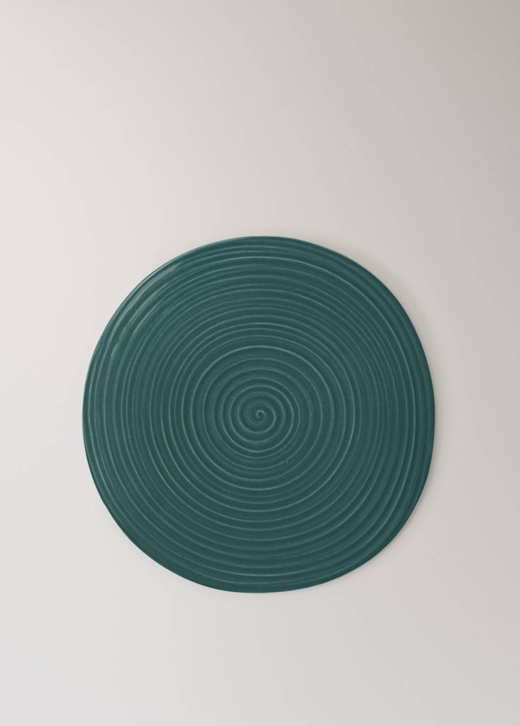Stoneware trivet — Petrol Blue