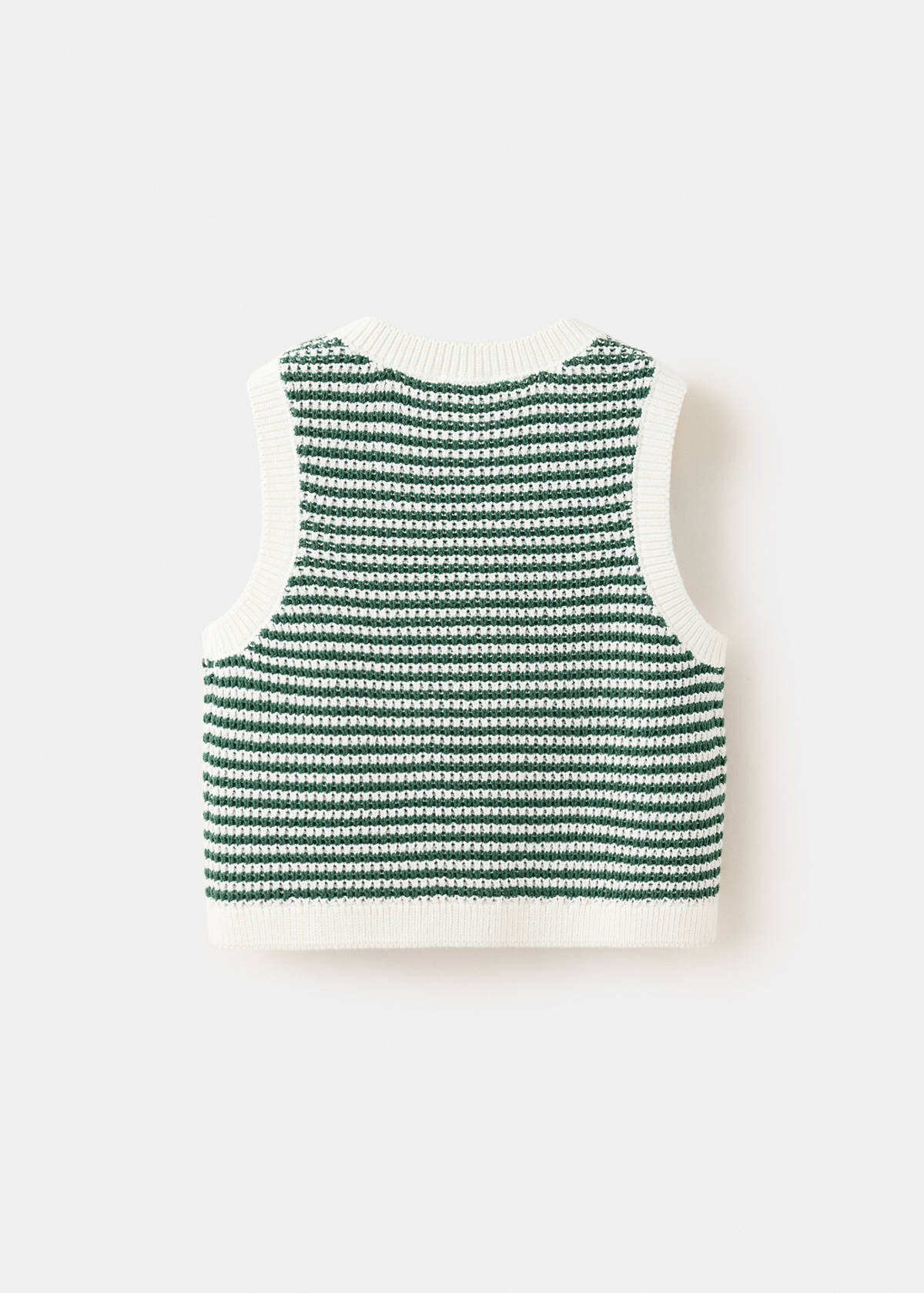 Striped knitted gilet — Green