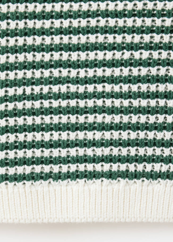 Striped knitted gilet — Green