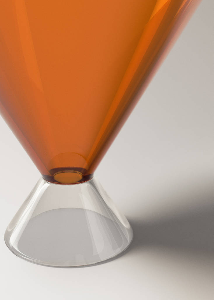 Two-tone borosilicate stem glass — Orange