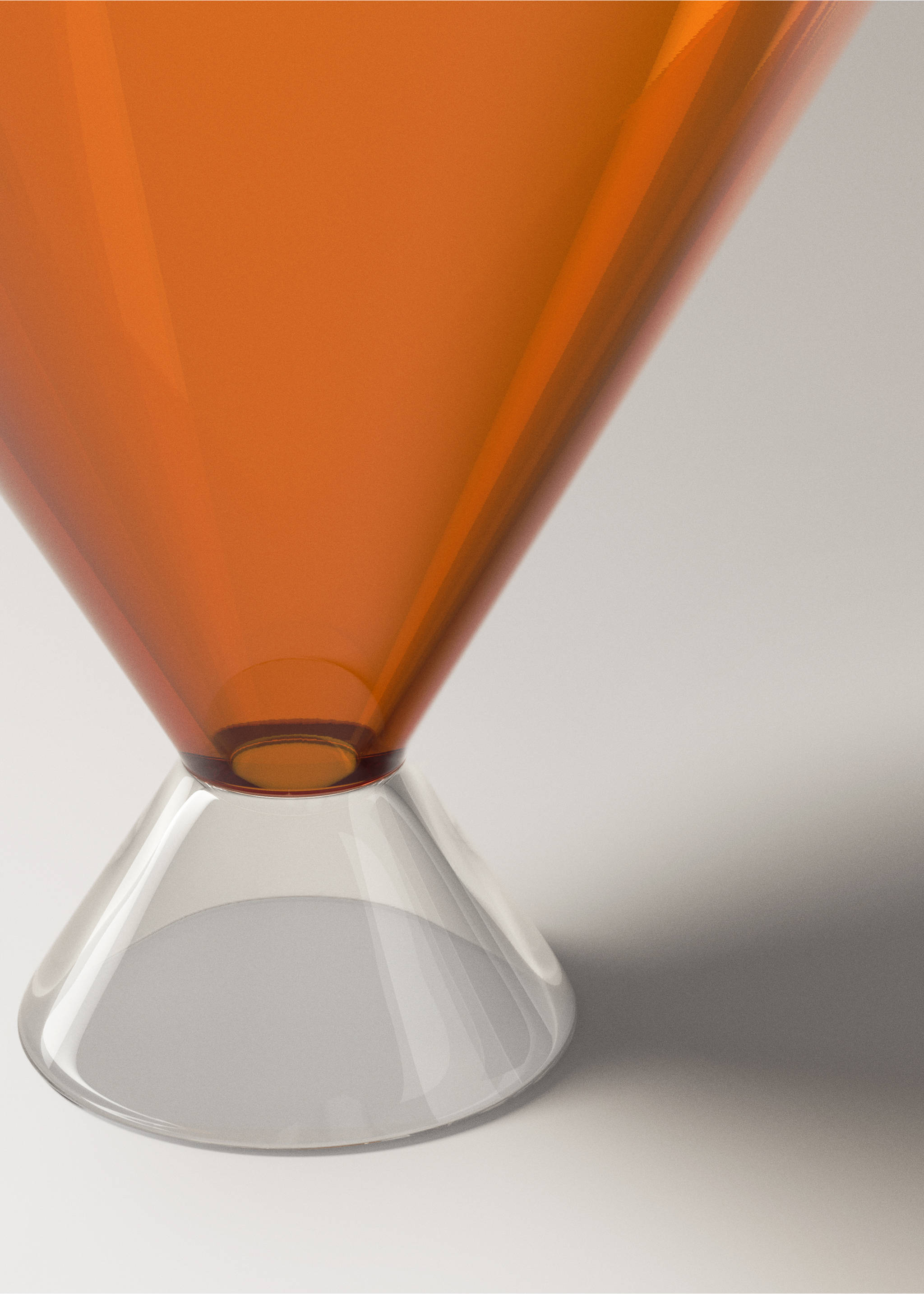 Two-tone borosilicate stem glass - Details of the article 2, Orange. Ref: 37063300-00.