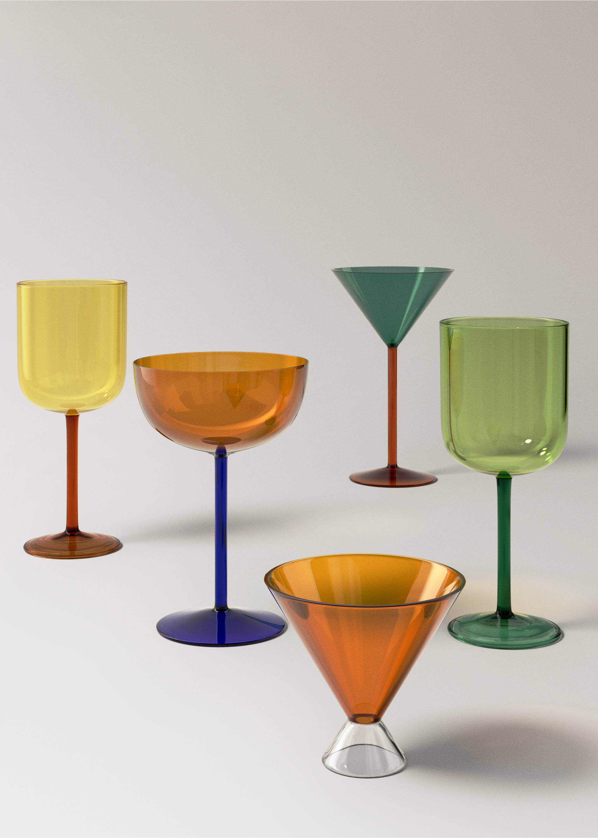 Two-tone borosilicate stem glass - Details of the article 3, Orange. Ref: 37063300-00.