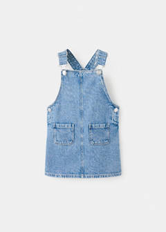 Short denim pinafore — Medium Blue 3