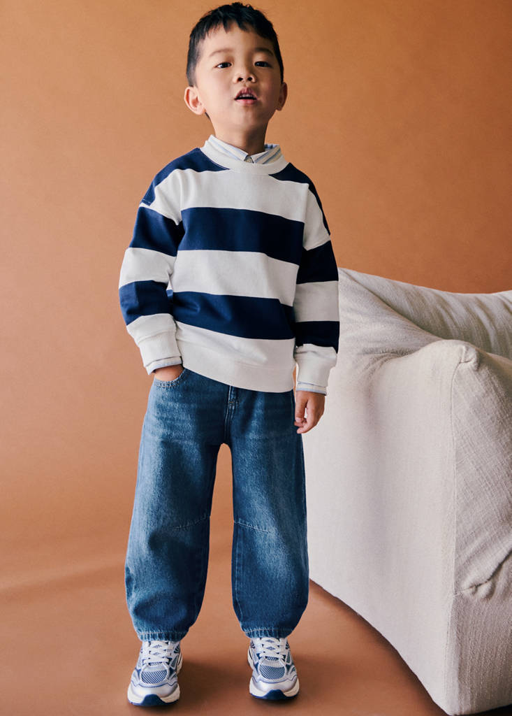Mid-rise balloon jeans — Medium Blue
