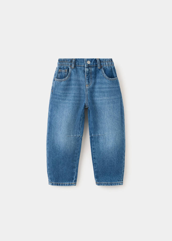 Mid-rise balloon jeans — Medium Blue