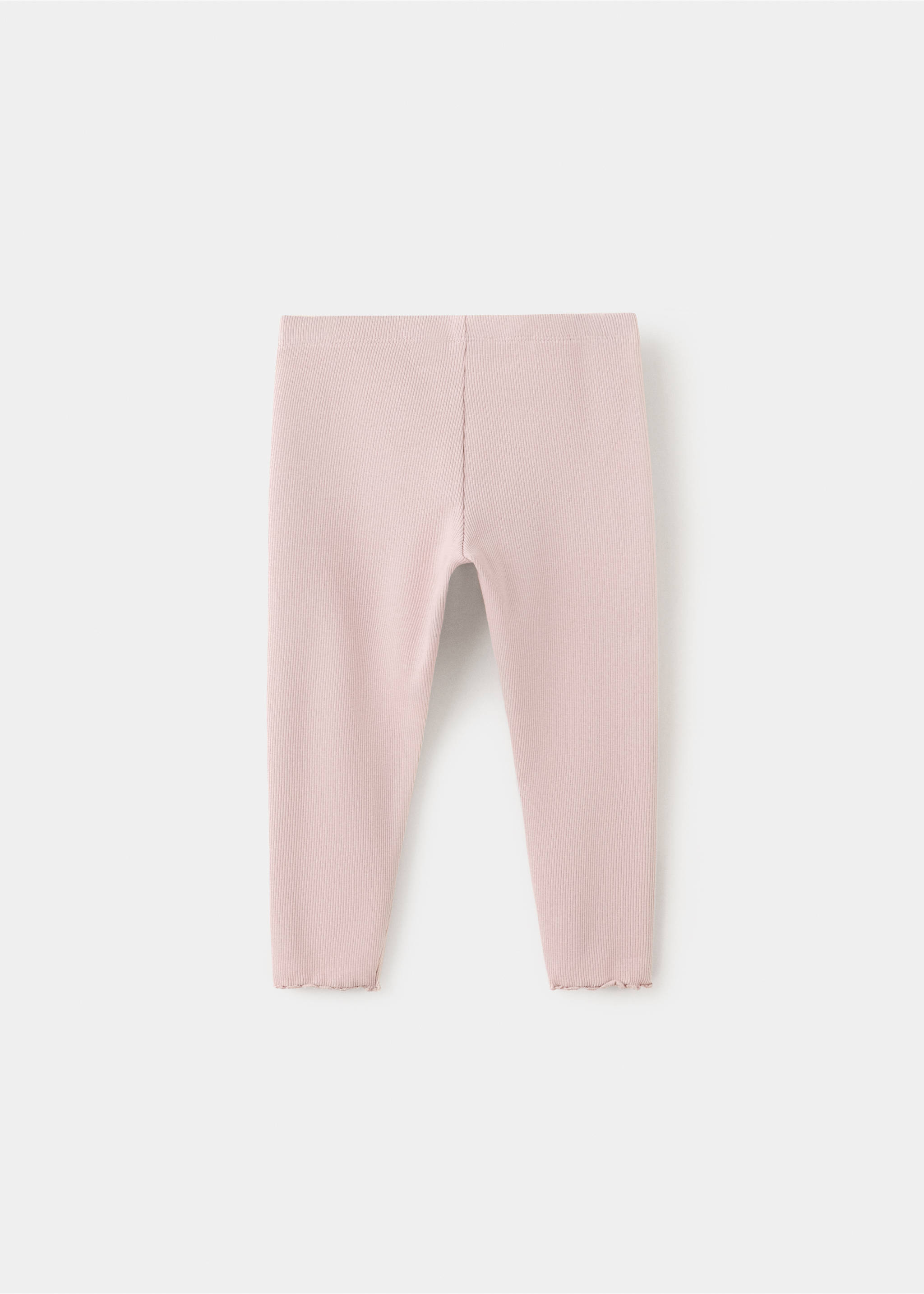 Cotton ribbed leggings - Reverse of the article, Pink. Ref: 37063312-00.