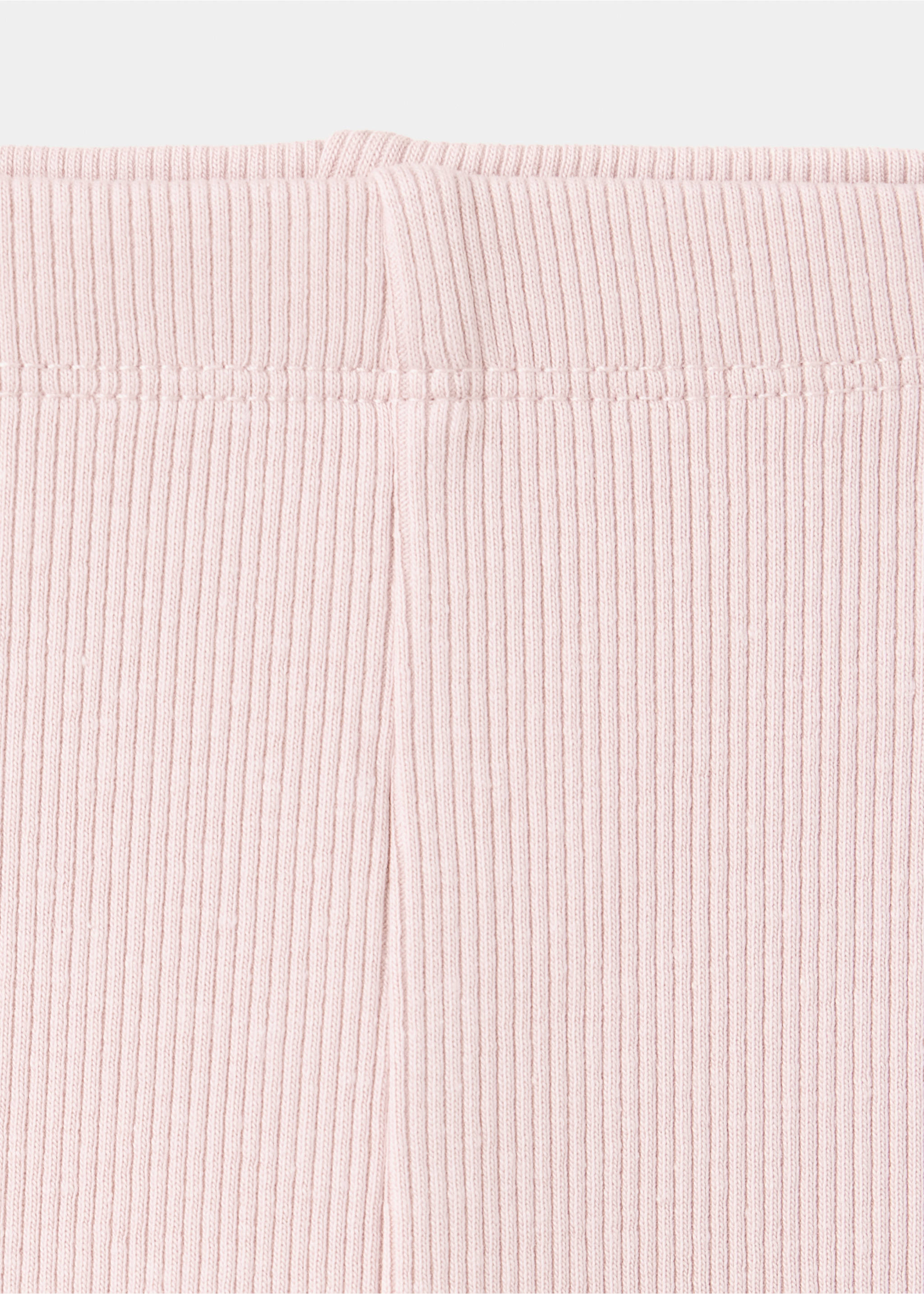 Cotton ribbed leggings - Details of the article 8, Pink. Ref: 37063312-00.