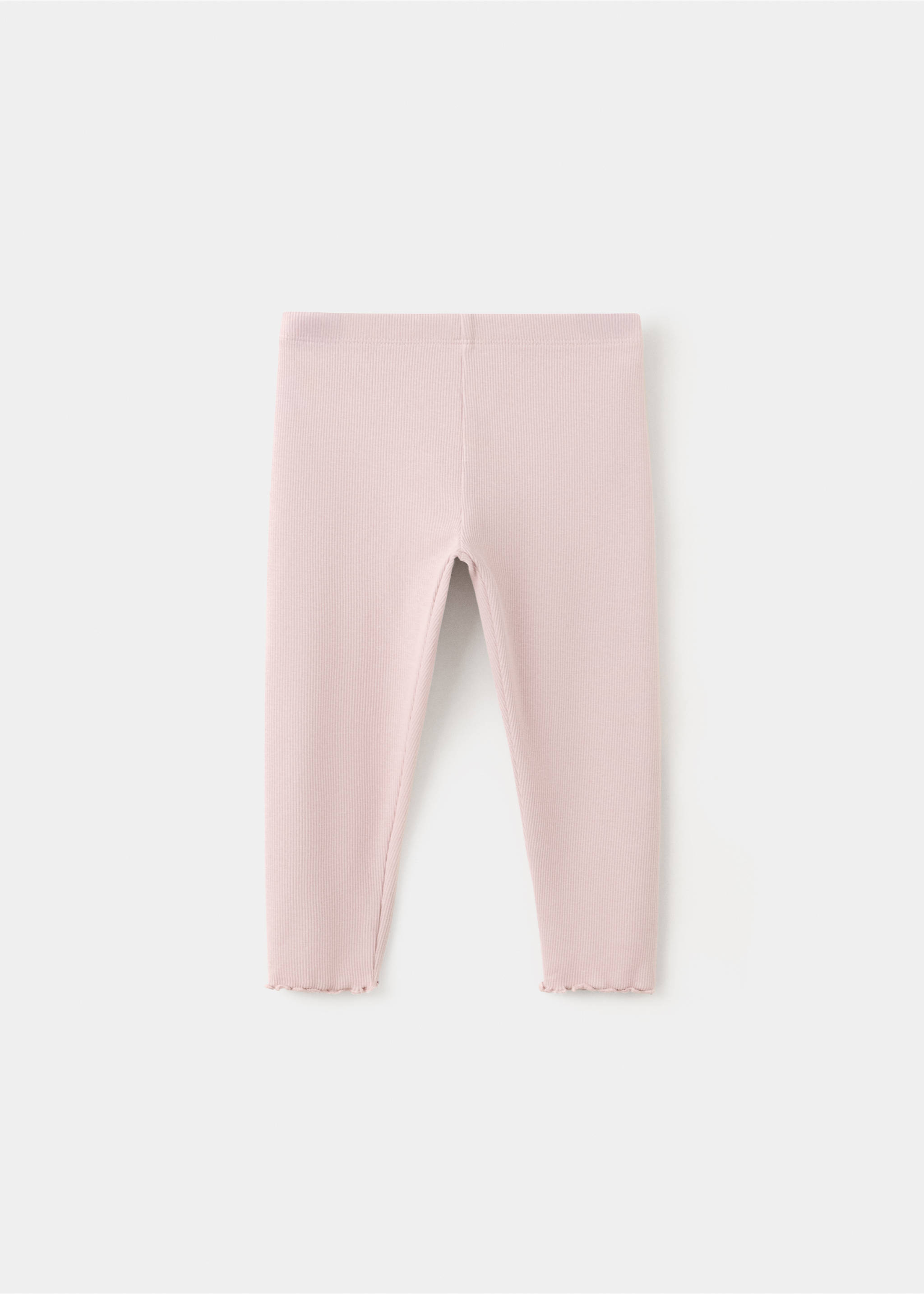 Cotton ribbed leggings - Article without model, Pink. Ref: 37063312-00.