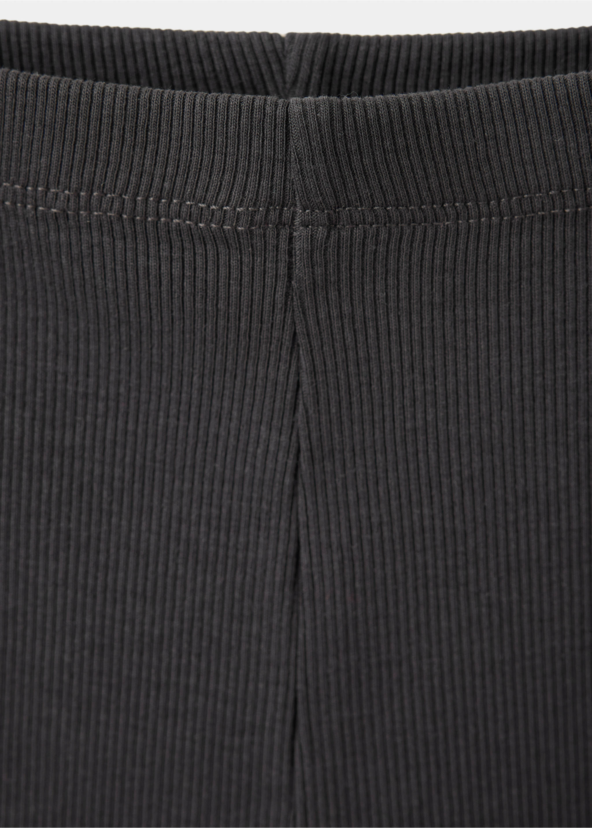 Cotton ribbed leggings - Details of the article 8, Charcoal. Ref: 37063312-00.