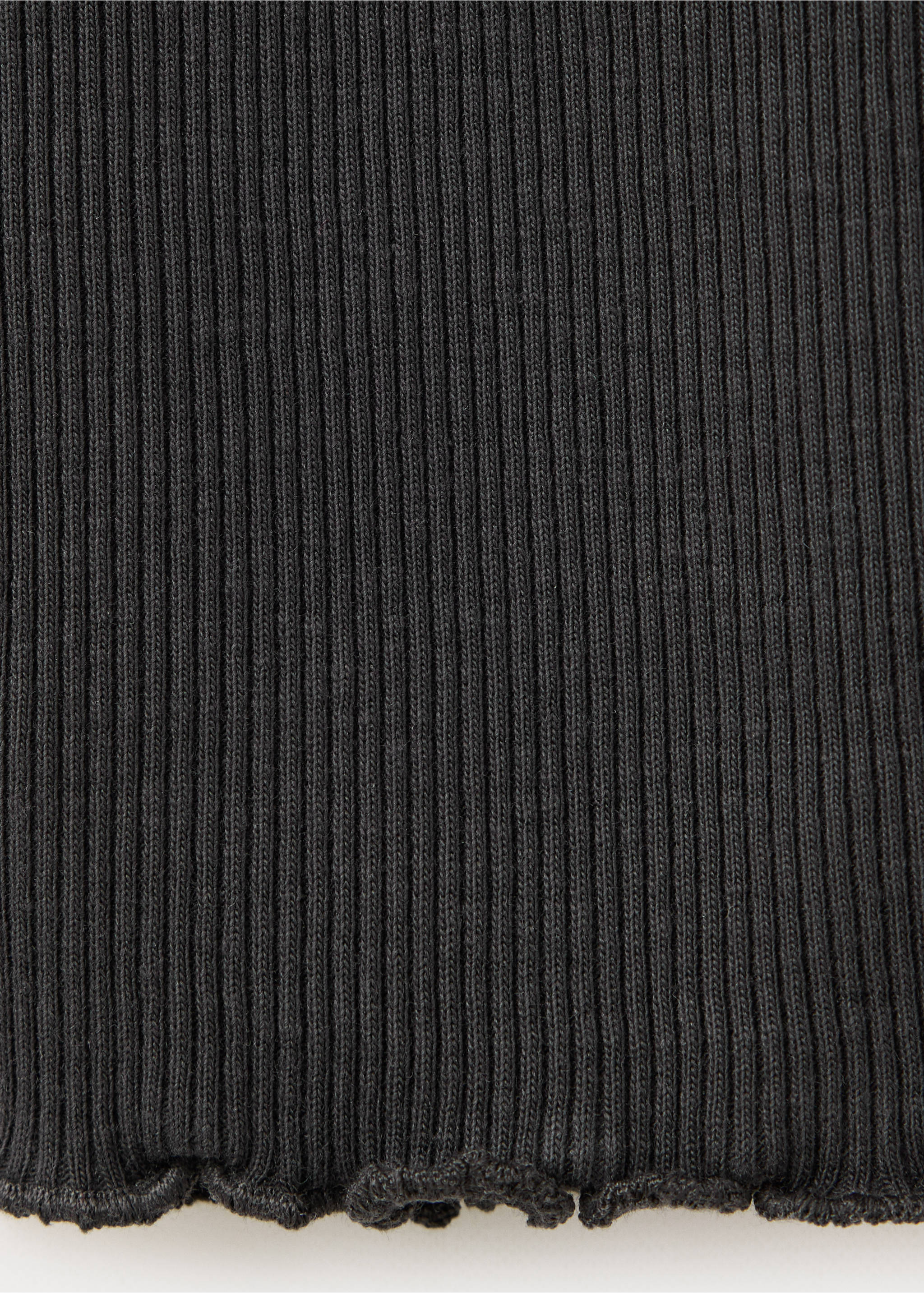 Cotton ribbed leggings - Details of the article 0, Charcoal. Ref: 37063312-00.