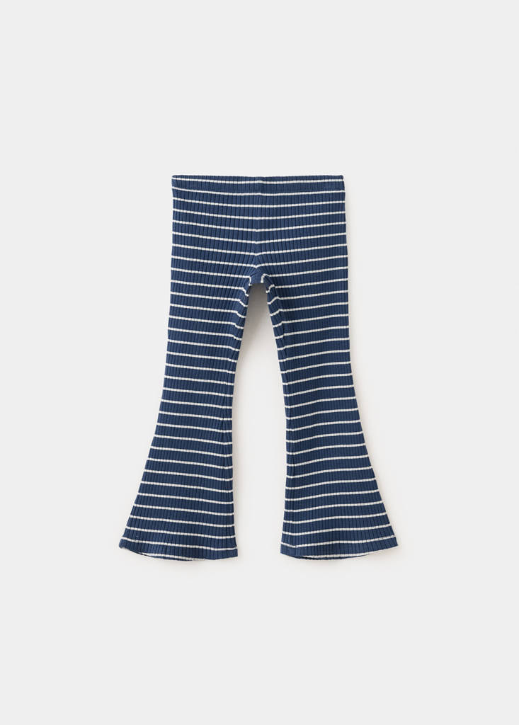 Flared striped leggings — Navy