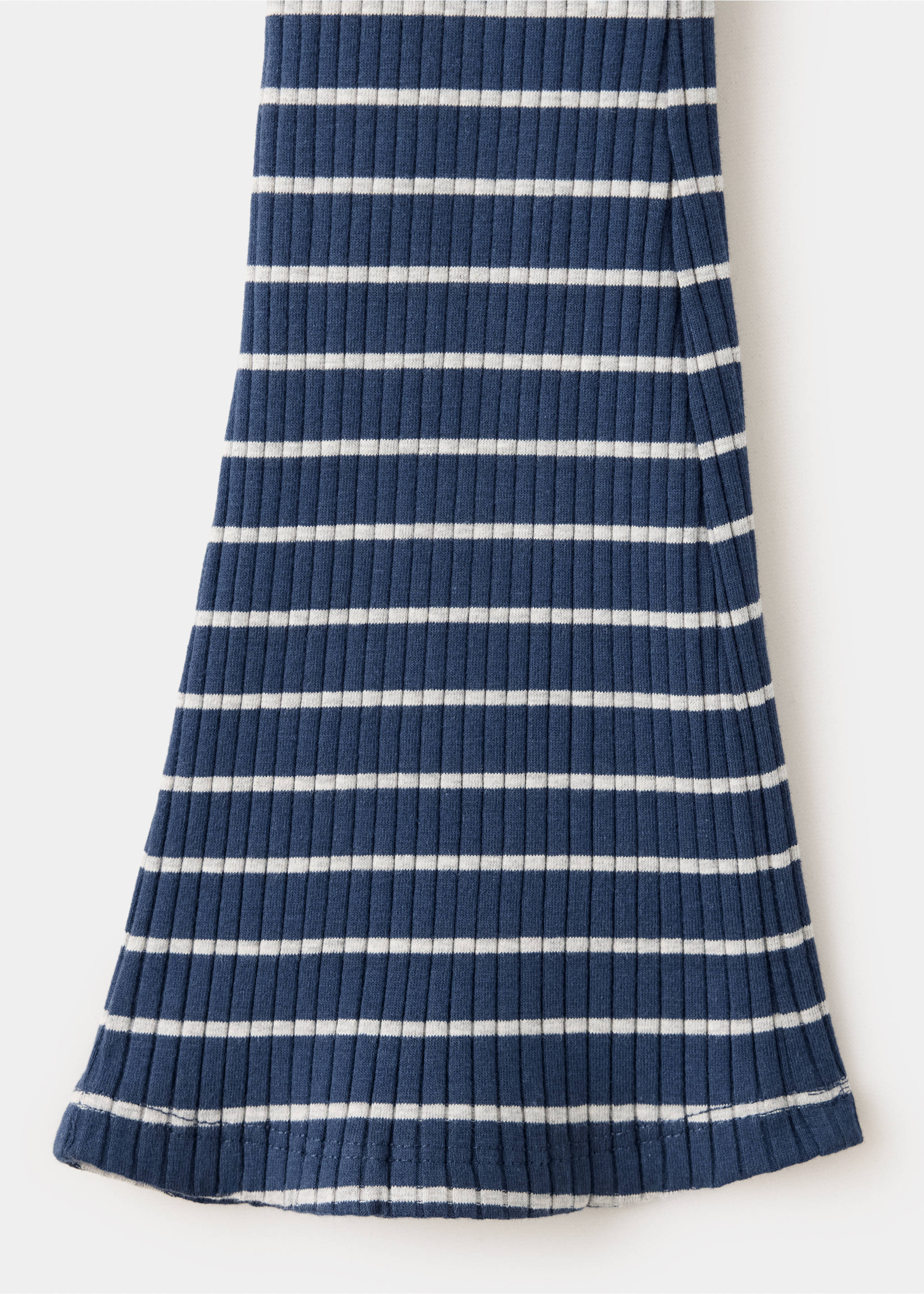 Flared striped leggings - Details of the article 8, Navy. Ref: 37063313-00.