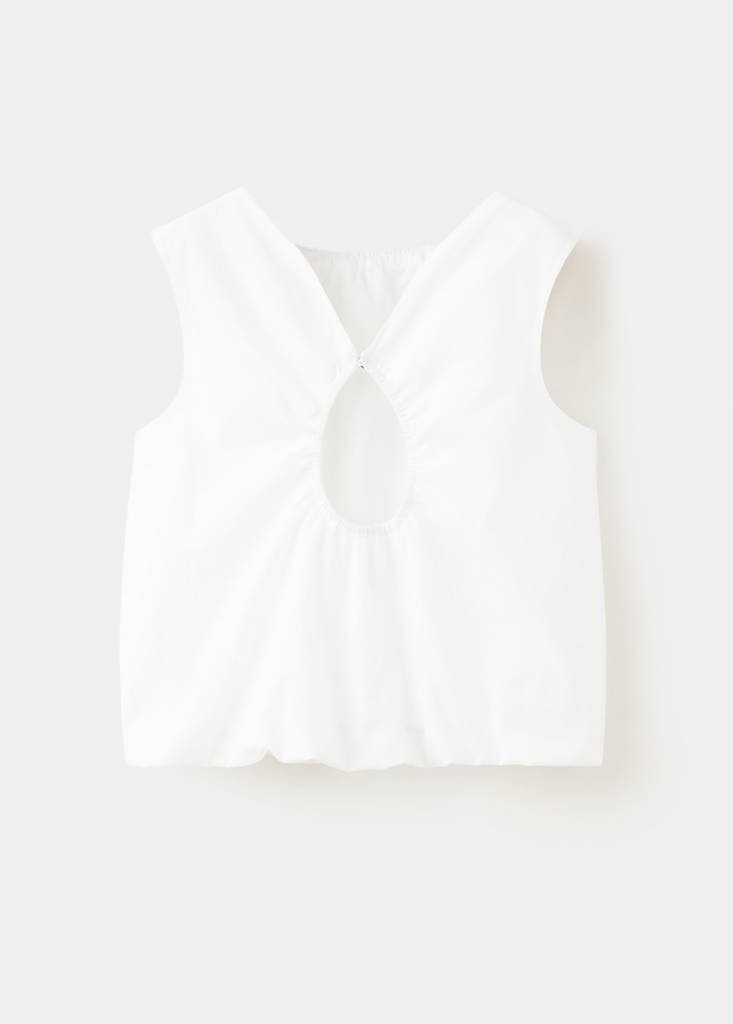 Cotton blouse with back slit