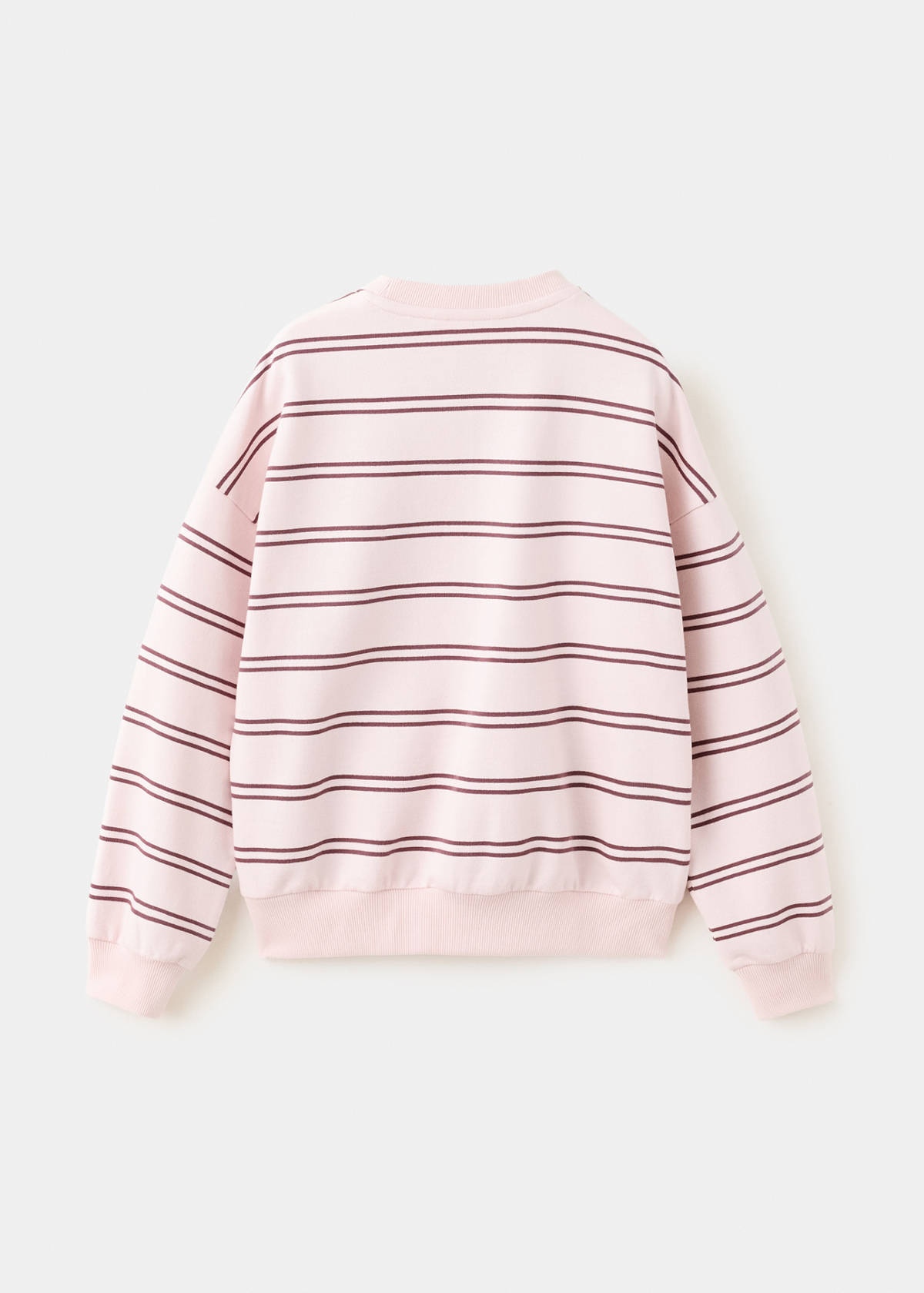 Striped cotton-blend sweatshirt — Pink