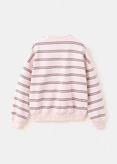 Striped cotton-blend sweatshirt — Pink 4