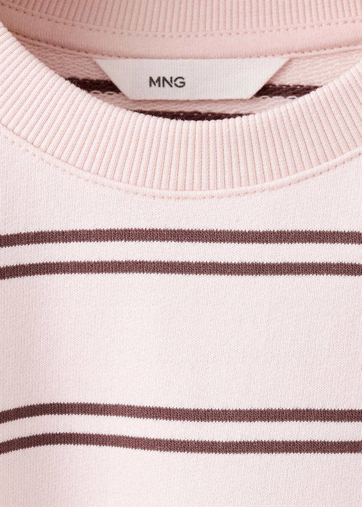 Striped cotton-blend sweatshirt — Pink