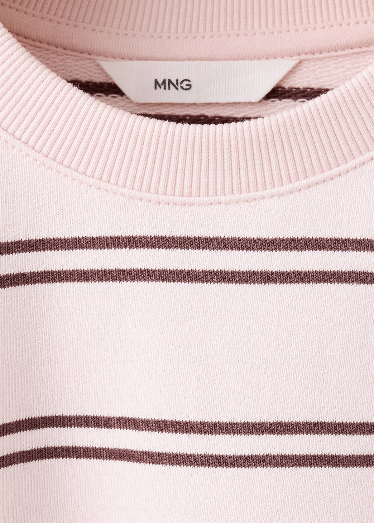 Striped cotton-blend sweatshirt — Pink