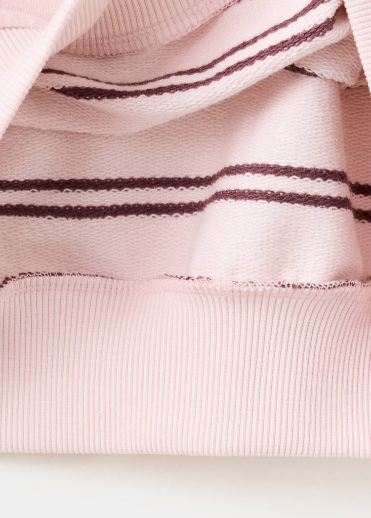Striped cotton-blend sweatshirt — Pink