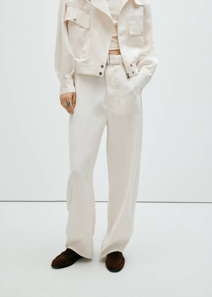 Belt Straight-Fit Trousers