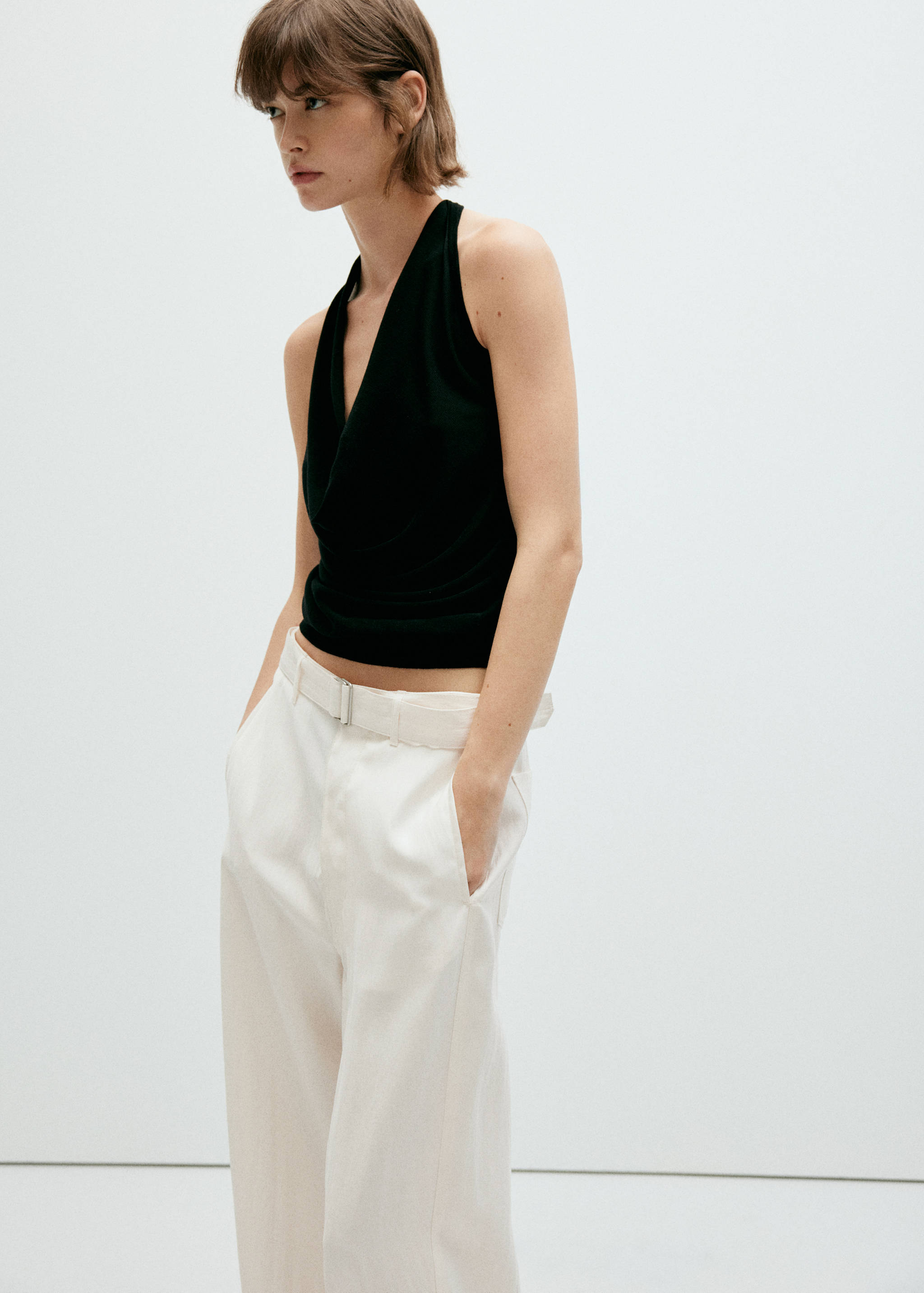 Belt straight-fit trousers - Details of the article 1
