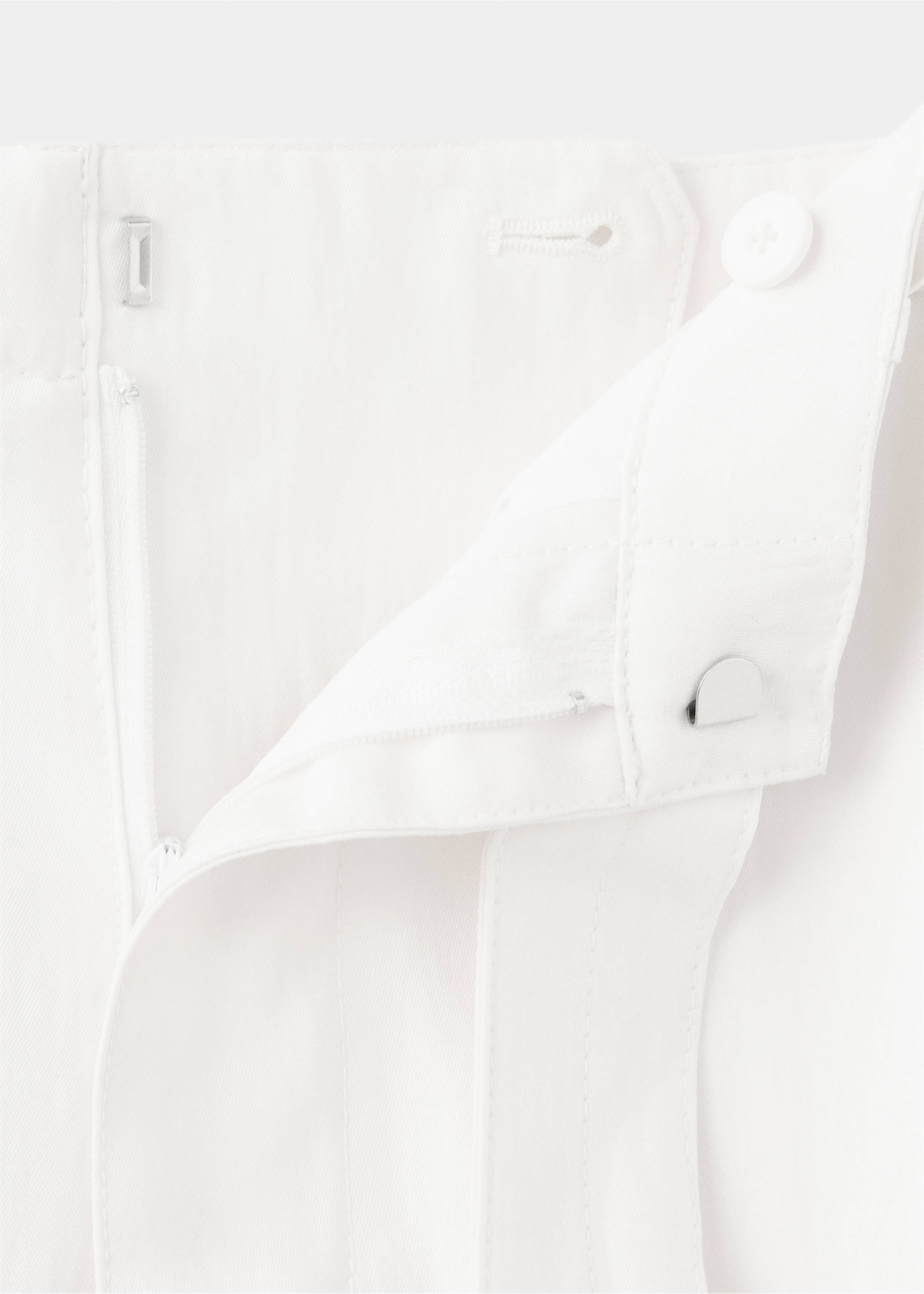 Belt straight-fit trousers - Details of the article 0, White. Ref: 37063316-00.