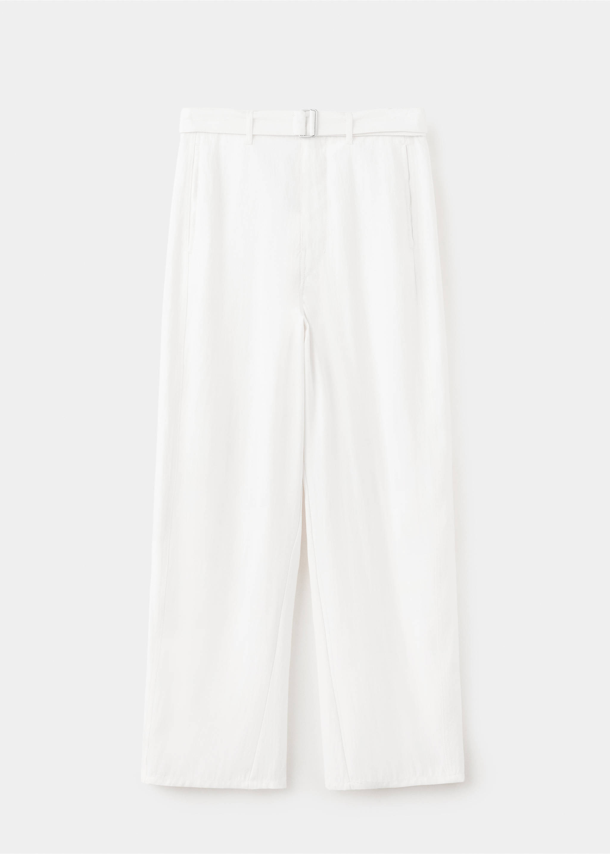 Belt straight-fit trousers - Article without model, White. Ref: 37063316-00.