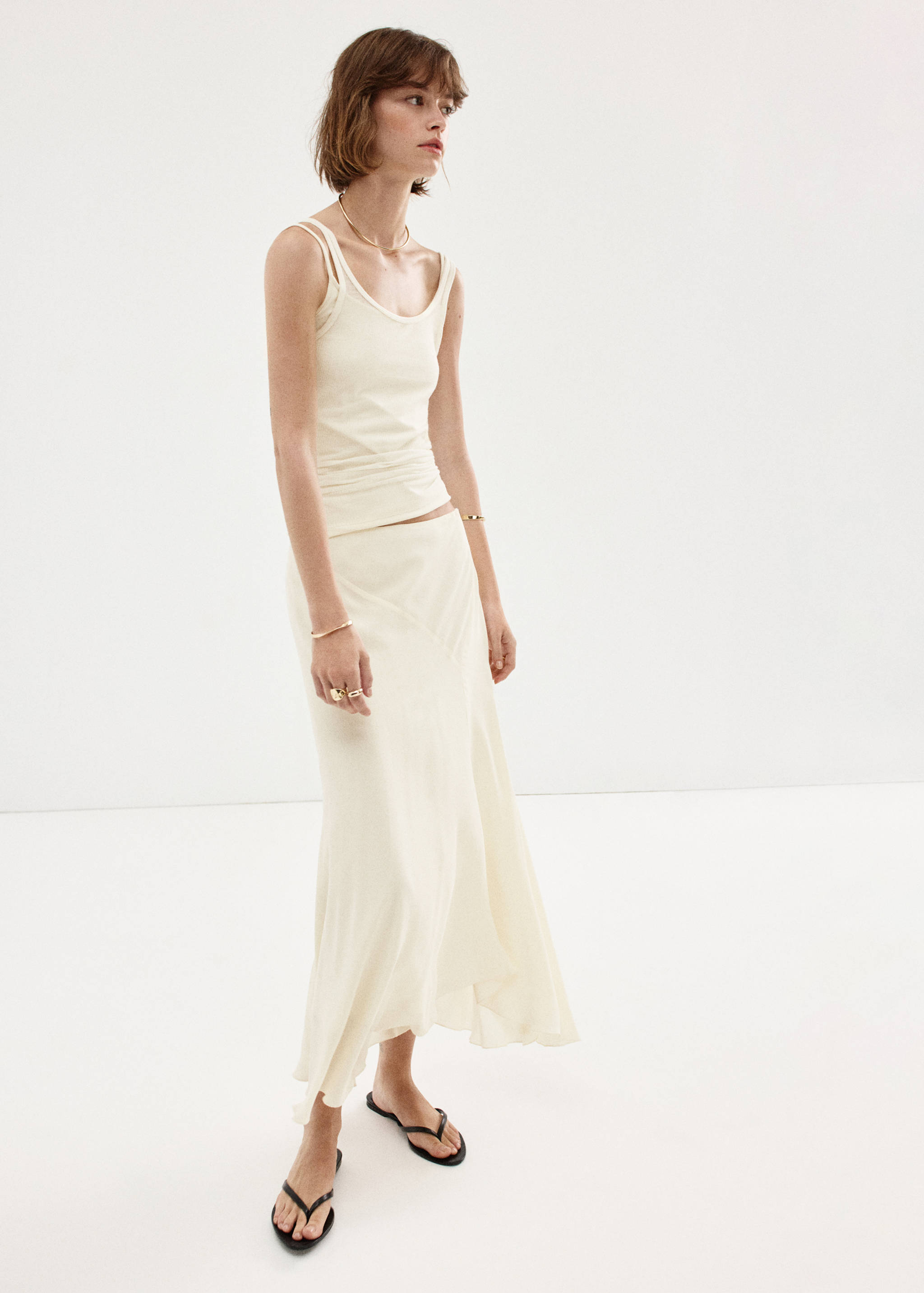 Asymmetric midi skirt - General plane