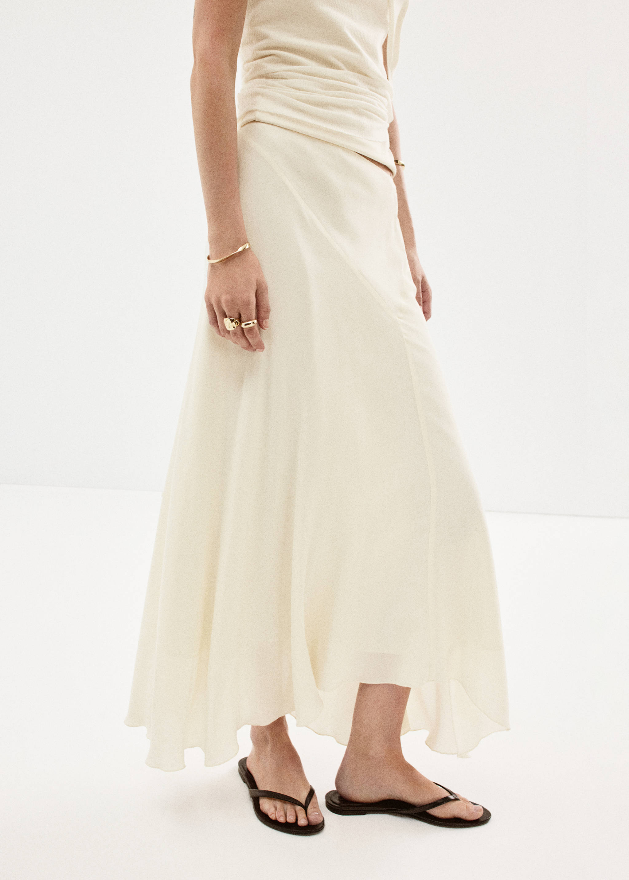 Asymmetric midi skirt - Medium plane
