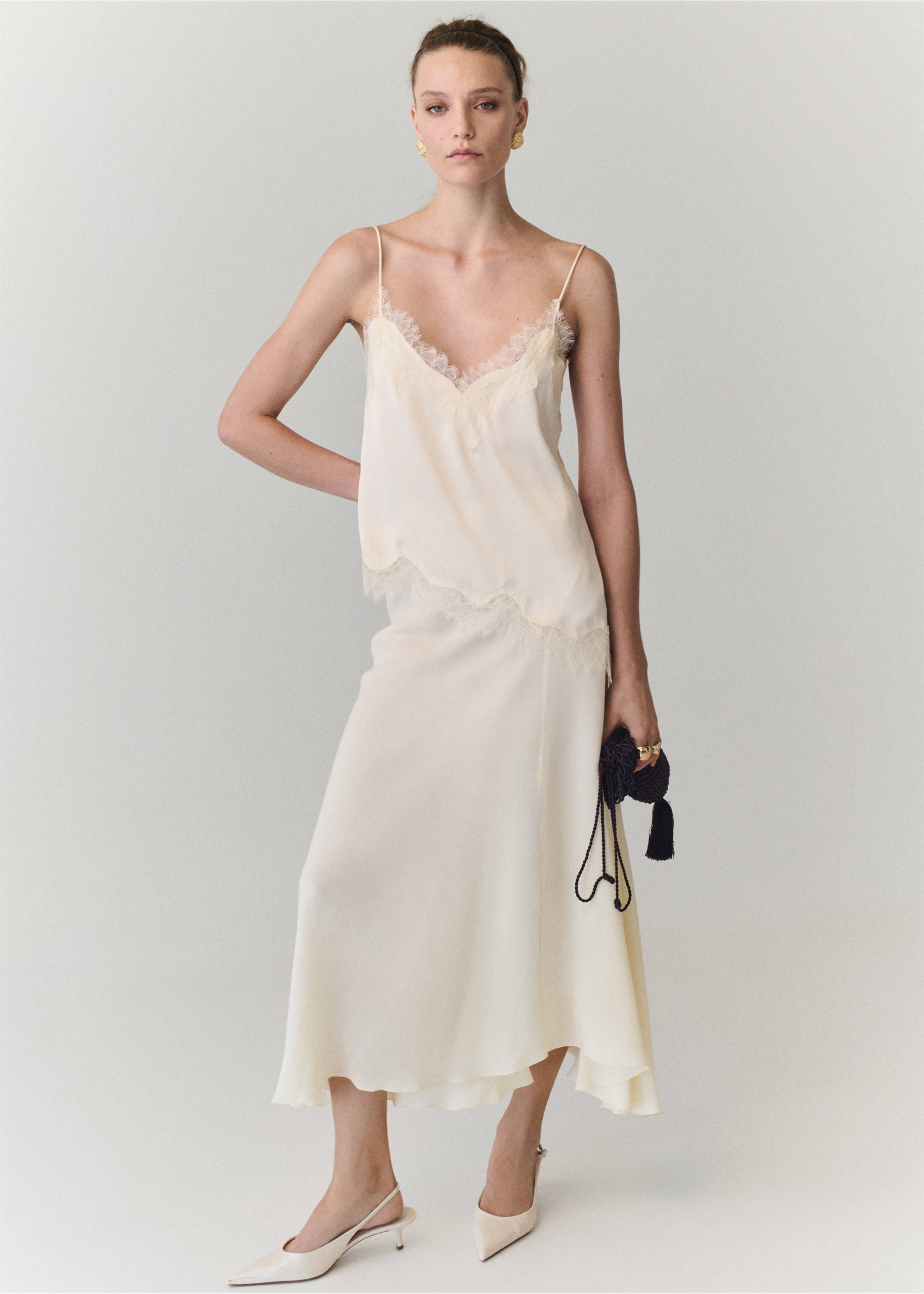 Asymmetric midi skirt - General plane, Off White. Ref: 37063319-01.