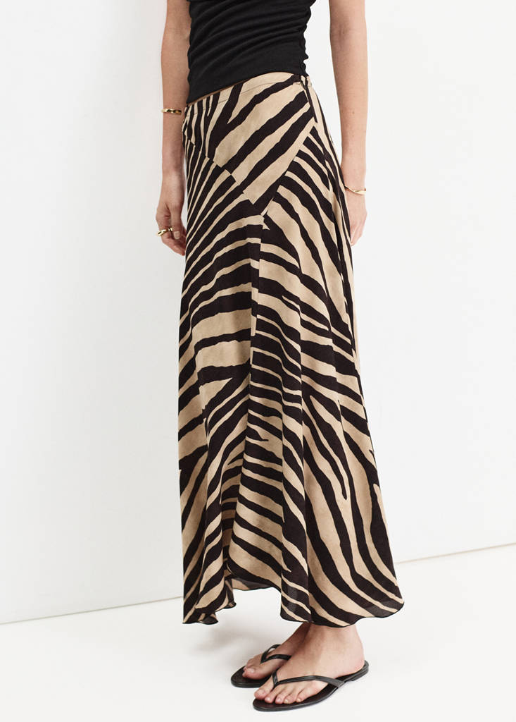 Asymmetric midi skirt