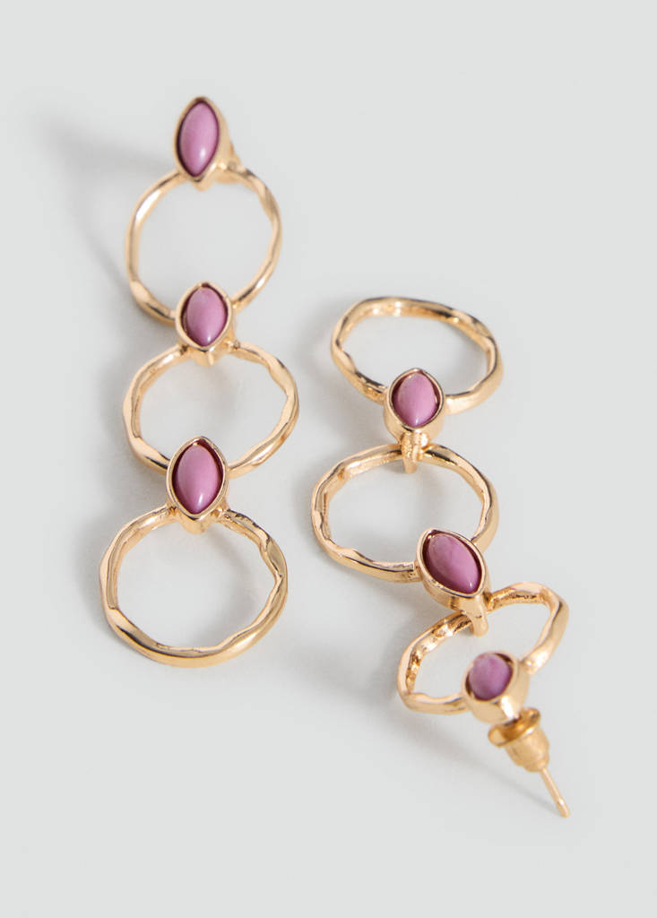 Long beaded earrings — Gold