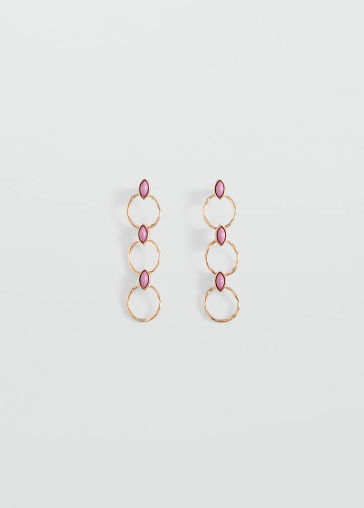 Long beaded earrings — Gold