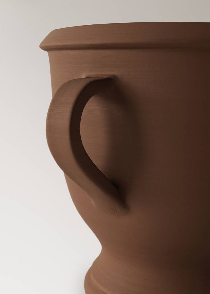 Small terracotta vase with handles — Burnt Orange