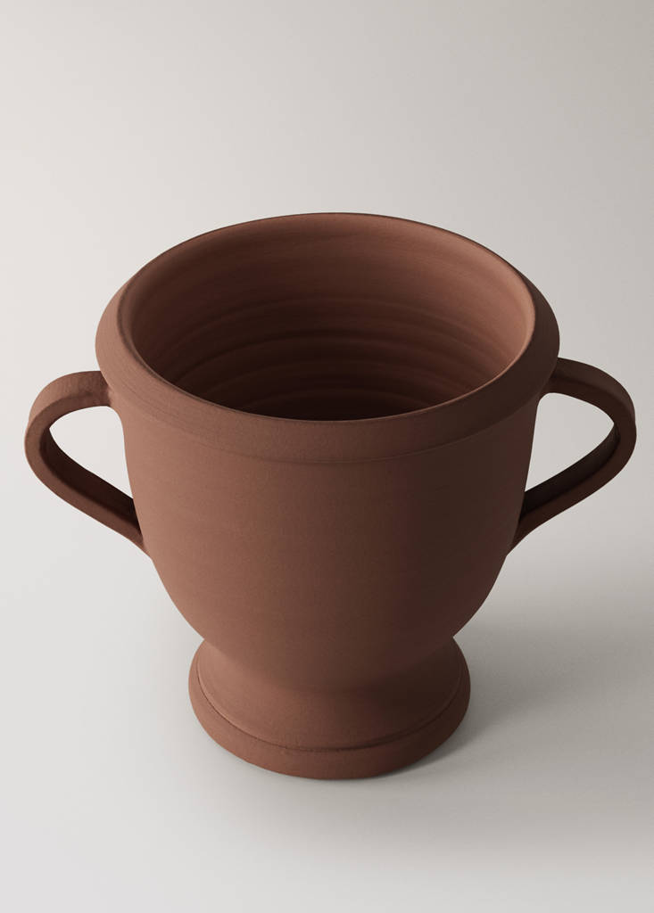 Small terracotta vase with handles — Burnt Orange