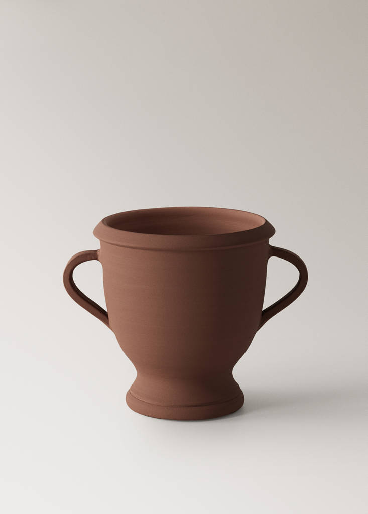 Small terracotta vase with handles — Burnt Orange