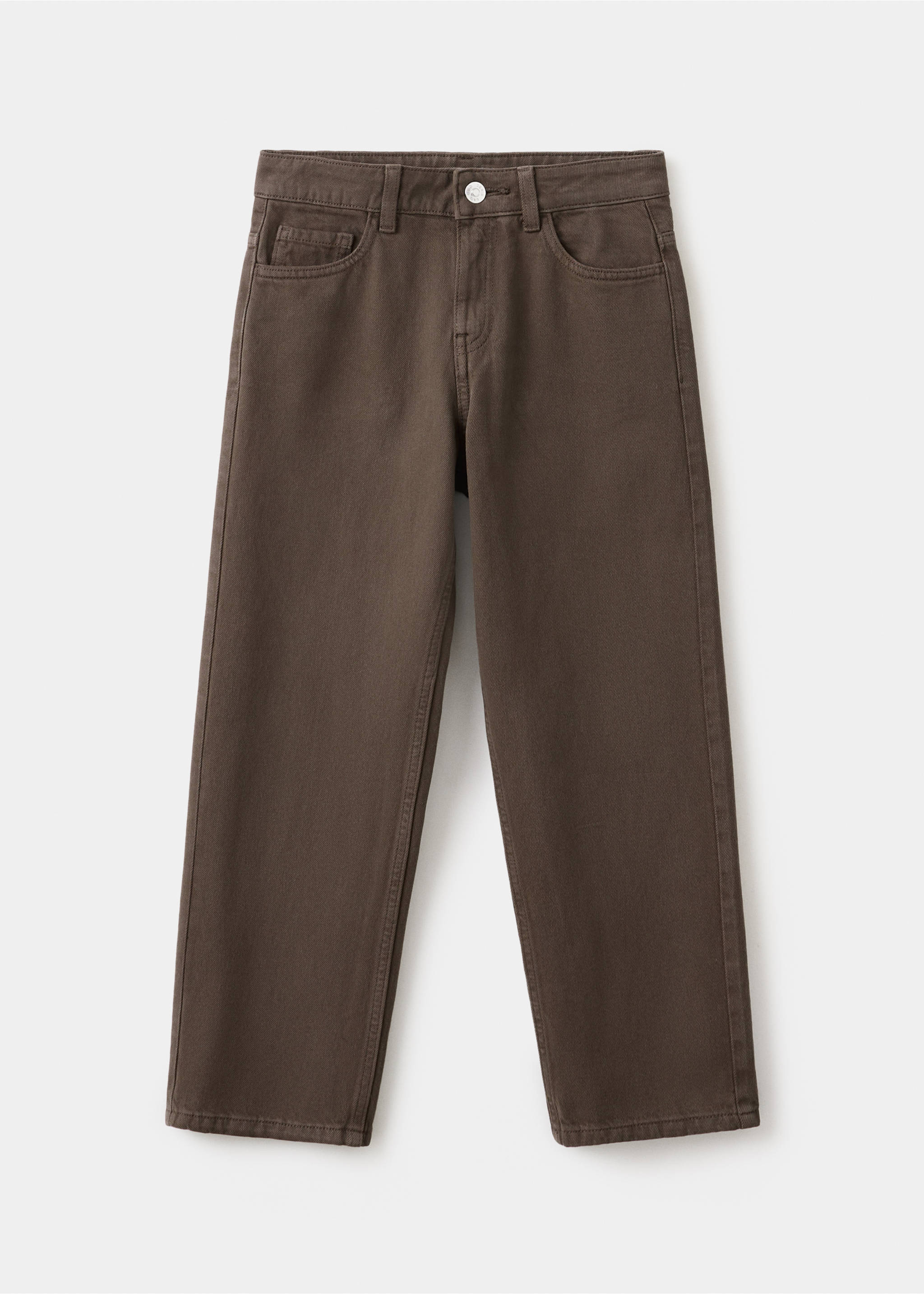 Jean straight fit en coton - Article sans modèle, Marron. Ref: 37063862-00.