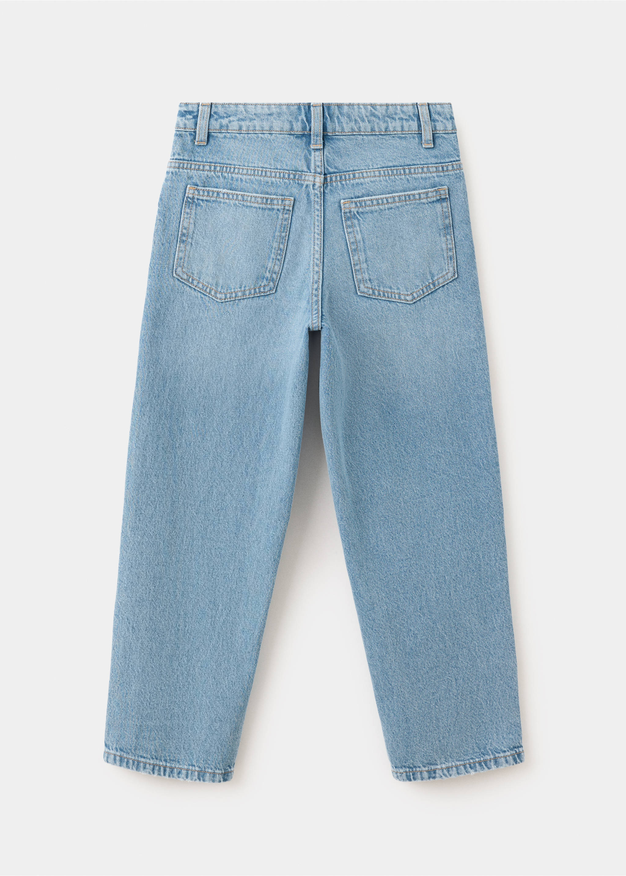 Straight fit cotton jeans - Reverse of the article, Medium Blue. Ref: 37063862-00.